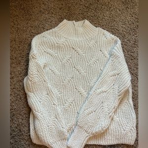 American Eagle cable knit white sweater. size small